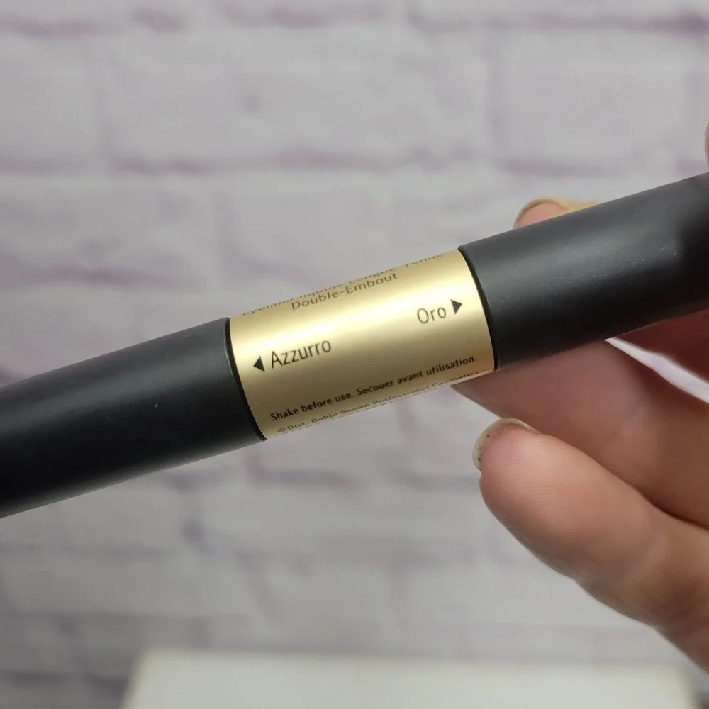 NEW Bobbi Brown Dual Ended Long Wear Liquid Eyeliner Azzuro Oro Blue Gold NO BOX